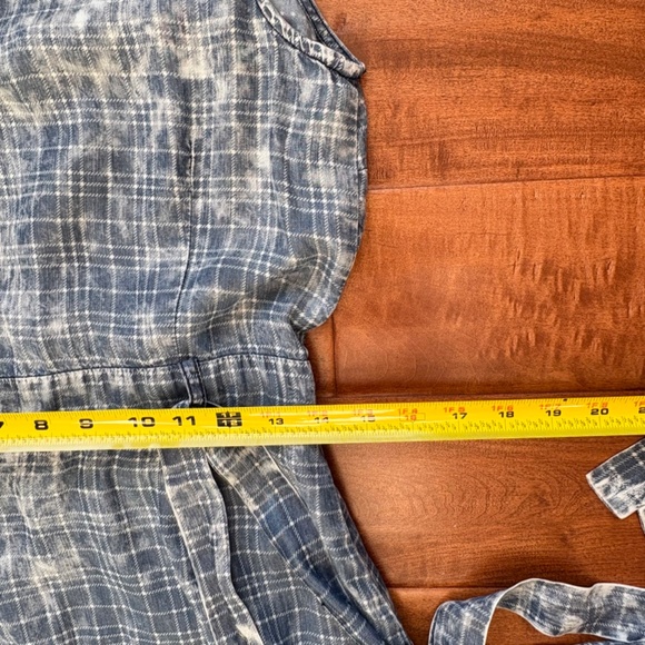 Split Front Plaid Chambray Midi Dress Size 4 by Kut From The Kloth Jules - Picture 13 of 16